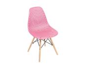 Cadeira De Jantar Eames Colmeia na Cor ROSA Base Madeira EIFFEL Sala Cozinha (6% OFF no Frete)