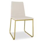 Cadeira de Jantar Jolly Base Metal Dourado Veludo Bege - Leal Decorados