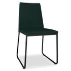 Cadeira de Jantar Jolly Base Metal Preto Veludo Verde - Leal Decorados