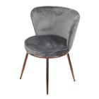Cadeira de Jantar Nanda Cinza Escuro com Base Cobre - Or Design