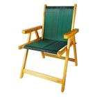 Cadeira De Madeira Dobrável Para Lazer Jardim Praia Piscina Camping Verde - AMZ