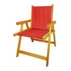 Cadeira De Madeira Dobrável Para Lazer Jardim Praia Piscina Camping Vermelho - AMZ