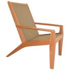 cadeira de madeira sling bege para área externa