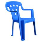 Cadeira De Plástico Para Crianças 52x36 Azul Poltroninha Com Proteção UV Resistente Azul - MOR