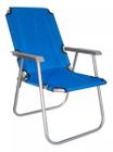 Cadeira De Praia Aço Reclinável Reforçada Alta 120kg
