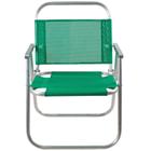 Cadeira de praia alta alumínio sentar reforçada 150kg - Verde Bandeira