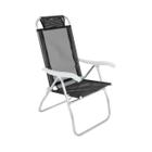 Cadeira De Praia Reclinável 4 Posições Prosa Sannet Alumínio Preta - Belfix