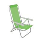 Cadeira de Praia Reclinável Lazy em Alumínio Verde Bel