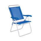 Cadeira de Praia Reclinável MOR 2168 Boreal 4 Posições Alumínio - Azul Claro