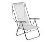 Cadeira de praia reclinável sun beach alumínio branco