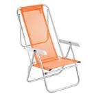 Cadeira de praia reclinável sun beach alumínio laranja