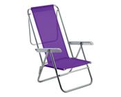 Cadeira de praia reclinável sun beach alumínio lilás