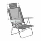 Cadeira de Praia Reclinável Sun Glow Alumínio Cinza