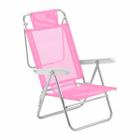 Cadeira de praia reclinável sun glow alumínio rosa