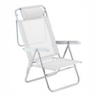 Cadeira de praia reclinável sun glow premium alumínio branco