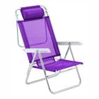 Cadeira de praia reclinável sun glow premium alumínio lilás