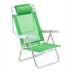 Cadeira de praia reclinável sun glow premium alumínio verde