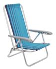Cadeira de praia reclinável tramontina bali baixa em alumínio com assento azul