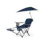 Cadeira de praia Sport-Brella reclinável com guarda-chuva azul meia-noite