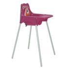 Cadeira de refeicao plastica monster rosa alta com pernas de aluminio anodizado - TRAMONTINA