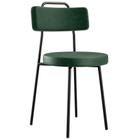 Cadeira Decorativa Estofada Para Sala De Jantar Barcelona F01 Sintético Verde Musgo - Lyam Decor