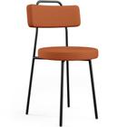 Cadeira Decorativa Estofada Para Sala De Jantar Barcelona L02 Tecido Terracota - Lyam Decor
