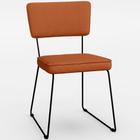 Cadeira Decorativa Estofada Para Sala De Jantar Base Em Aço Allana L02 Tecido Terracota - Lyam Decor