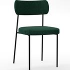 Cadeira Decorativa Estofada Para Sala De Jantar Melina L02 Bouclê Verde - Lyam Decor