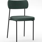Cadeira Decorativa Estofada Para Sala De Jantar Melina L02 Linho Verde - Lyam Decor