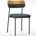 Cadeira Decorativa Estofada Para Sala de Jantar Melina L02 Linho verde material sintético Whisky - Lyam Decor