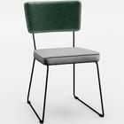 Cadeira Decorativa Estofada Sala Jantar Allana L02 Facto Verde Musgo Linho Cinza - Lyam Decor