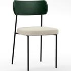 Cadeira Decorativa Para Sala De Jantar Melina L02 Facto Verde Musgo Linho Champagne - Lyam Decor