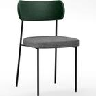 Cadeira Decorativa Para Sala De Jantar Melina L02 Facto Verde Musgo Linho Cinza Escuro - Lyam Decor