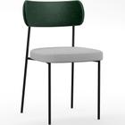 Cadeira Decorativa Para Sala De Jantar Melina L02 Facto Verde Musgo Linho Cinza - Lyam Decor