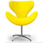 Cadeira Decorativa Poltrona Egg Amarela com Base Giratória