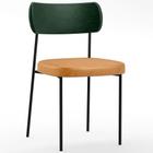 Cadeira Decorativa Sala De Jantar Melina L02 Sintético Verde Musgo Sintético Whisky - Lyam Decor