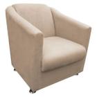Cadeira Decorativa Tilla Quarto Sala Suede Marfim - Kimi Design