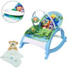 Cadeira Descanso 20KG Bebê Musical Azul + Naninha Ursinho