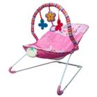 Cadeira Descanso Bebê Vibratória Acolchoada E Com Som Rosa