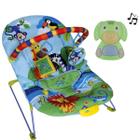 Cadeira Descanso Vibratória Azul e Brinquedo Dog Musical
