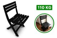 Cadeira Dobrável Preta Resistente 110KG Para Restaurante Bar Sacada