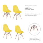 Cadeira Eames Amarela Pés de Madeira  Kit com 4 Unid