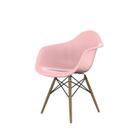 Cadeira Eames Arm DSW Rosa e Madeira