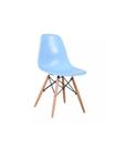 Cadeira eames base de madeira azul