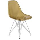 Cadeira Eames Cristal Transparente Eiffel Base Metal Cromado