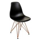 Cadeira Eames Design Eiffel De Jantar Preta Ferro Cobre