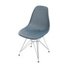 Cadeira Eames DSR Colmeia Polipropileno Azul Petroleo Base Metal Cromada - Or Design