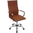 Cadeira Eames Esteirinha Presidente Alta Estofada Couro - Lianto Decor