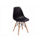 Cadeira Eiffel Charles Eames em ABS Preta com Base de Madeira DSW - Facthus