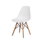 Cadeira Eiffel Eames DSW Branco Base Madeira